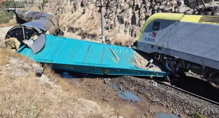Malatya Hekimhan’da yük treni kazası