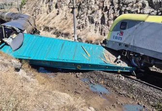 Malatya Hekimhan’da yük treni kazası