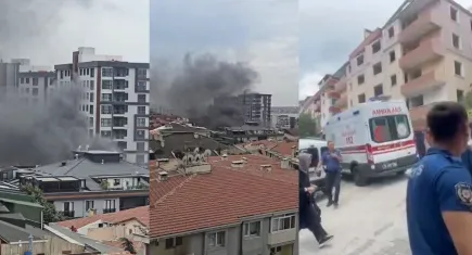 Küçükçekmece’de 5 katlı binada korkunç yangın! 63 yaşındaki adam hayatını kaybetti, sokakta panik anları