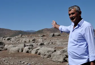 Tahtaköprü Barajı’ndaki kuraklık nedeniyle Hamamlar Höyüğü ortaya çıktı