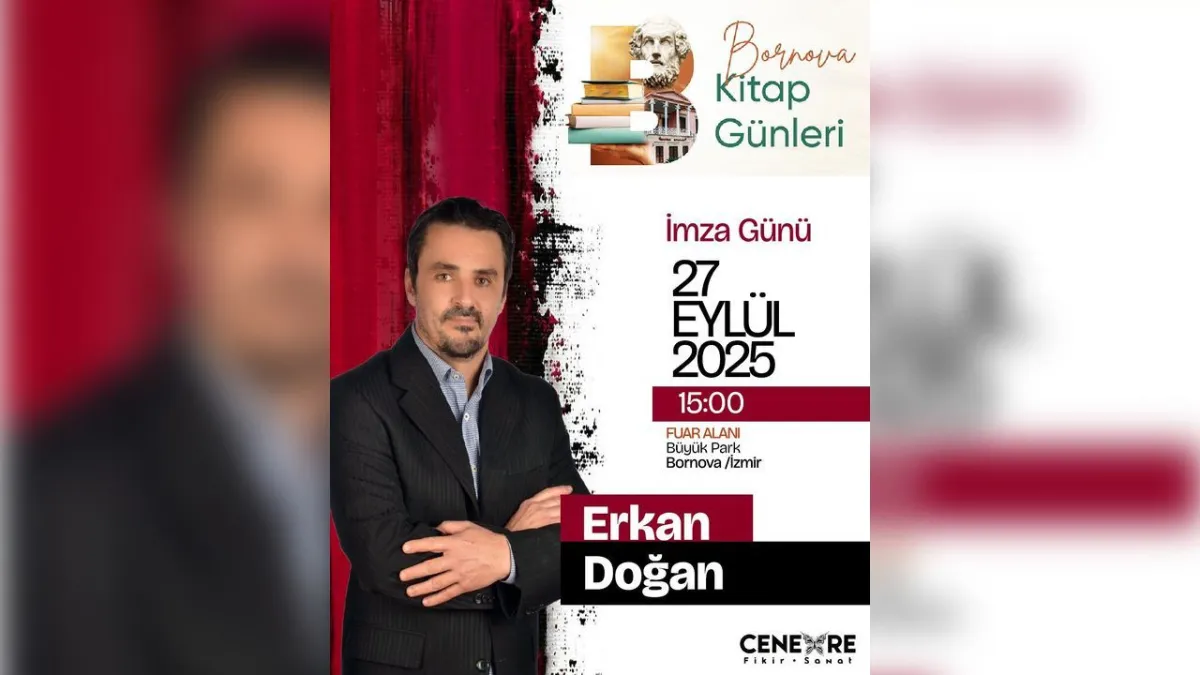 Erkan Doğan, Bornova Kitap Günleri’nde okurlarıyla buluşuyor haberinin görseli