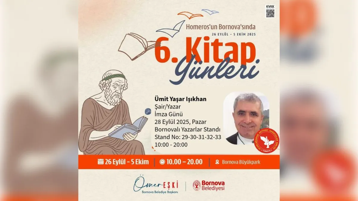 Şair ve Yazar Işıkhan’dan Bornova Kitap Günleri’nde edebiyatseverlere özel buluşma haberinin görseli