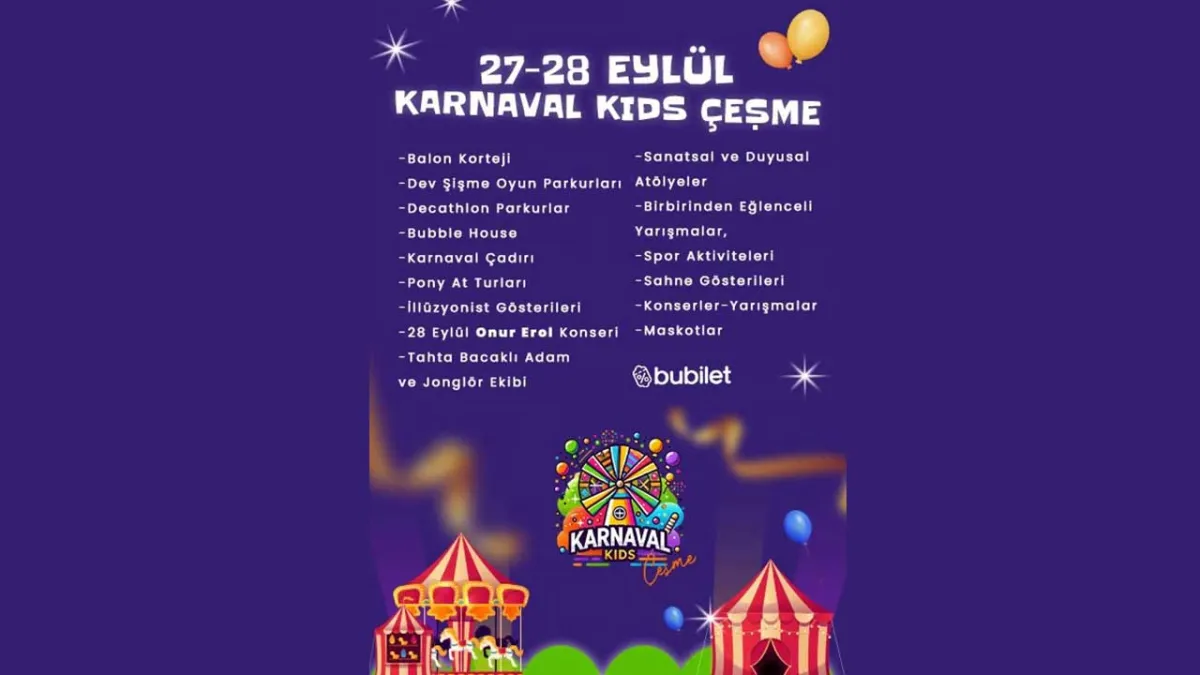 Karnaval Kids Çeşme ikinci yılında iki gün boyunca çocuklara unutulmaz eğlence sunacak haberinin görseli