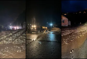 Trabzon Arsin’de sağanak sonrası heyelan: Atayurt-Santa yolu kapatıldı