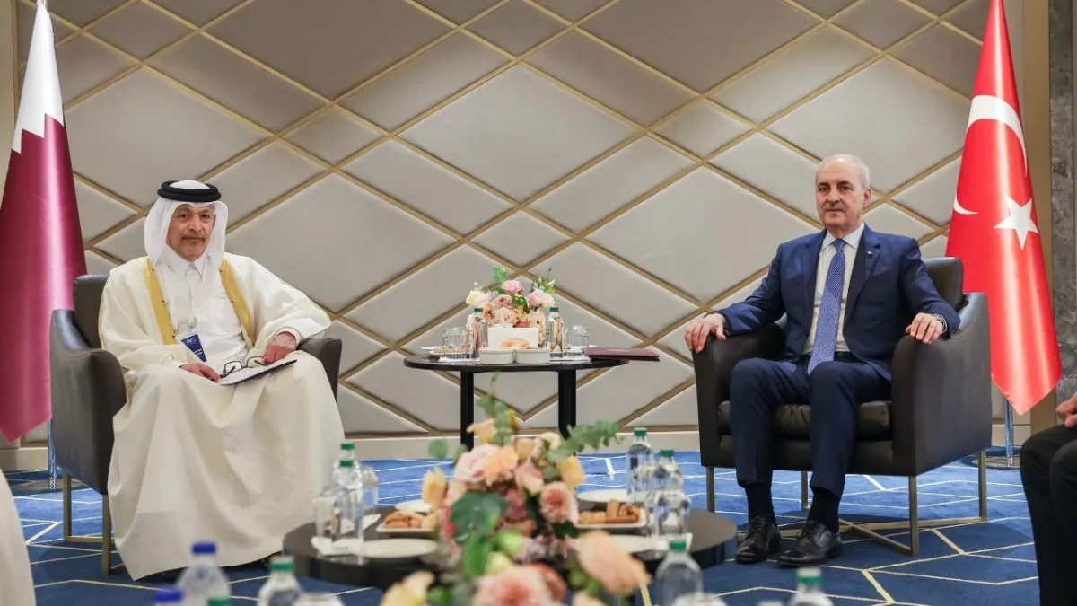 TBMM Başkanı Numan Kurtulmuş, Katar Şura Meclisi Başkanı Al Ghanim ile İstanbul’da görüştü haberinin görseli