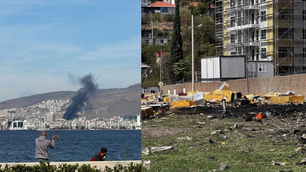 İzmir Karşıyaka'da inşaat atıkları yangını kontrol altına alındı haberinin görseli