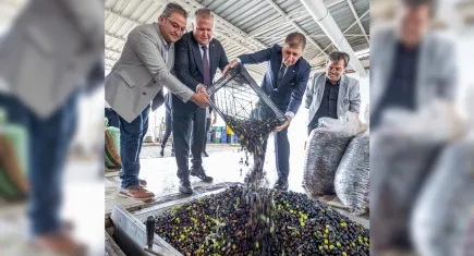 Başkan Tugay, Bademler Kooperatifi’nde zeytinyağı sezonunu açtı
