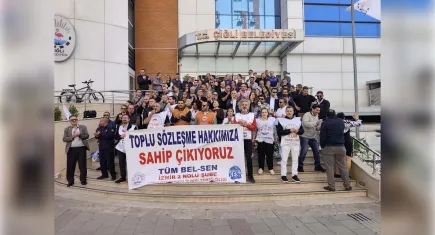 Çiğli Belediyesi’nde memurlar TİS alacakları için eylemde
