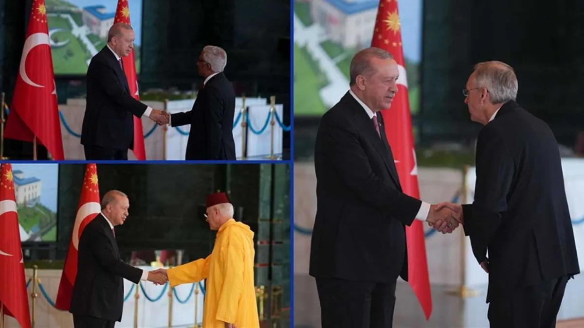 Cumhurbaşkanı Erdoğan, 29 Ekim tebriklerini Cumhurbaşkanlığı Külliyesi’nde kabul etti haberinin görseli