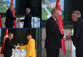 Cumhurbaşkanı Erdoğan, 29 Ekim tebriklerini Cumhurbaşkanlığı Külliyesi’nde kabul etti