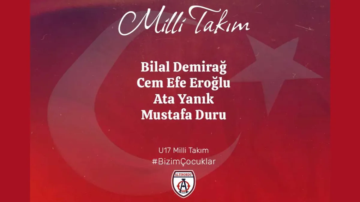 Altınordu’dan 4 ÖKS oyuncusu U17 milli takım kadrosunda haberinin görseli