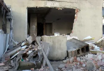 Cami inşaatında göçük