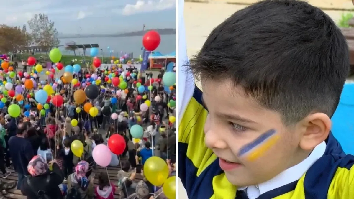 Balonlar lösemiyle mücadeleyi kazanan 5 yaşındaki Emin Efe için gökyüzüne bırakıldı haberinin görseli