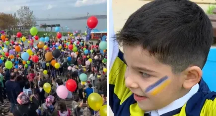 Balonlar lösemiyle mücadeleyi kazanan 5 yaşındaki Emin Efe için gökyüzüne bırakıldı