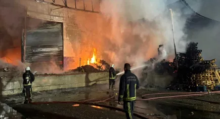 Antalya’da meyve-sebze paketleme fabrikasında yangın