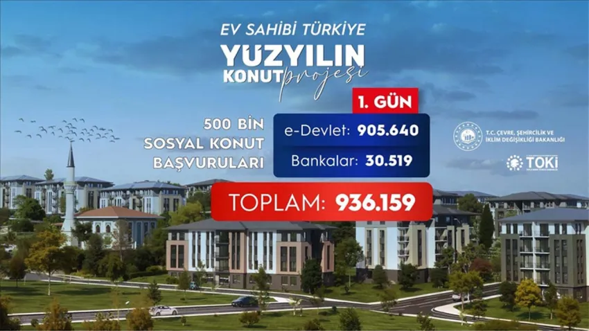 Yüzyılın Konut Projesi'ne ilk günde rekor başvuru: 936 bin 159 kişi başvurdu haberinin görseli