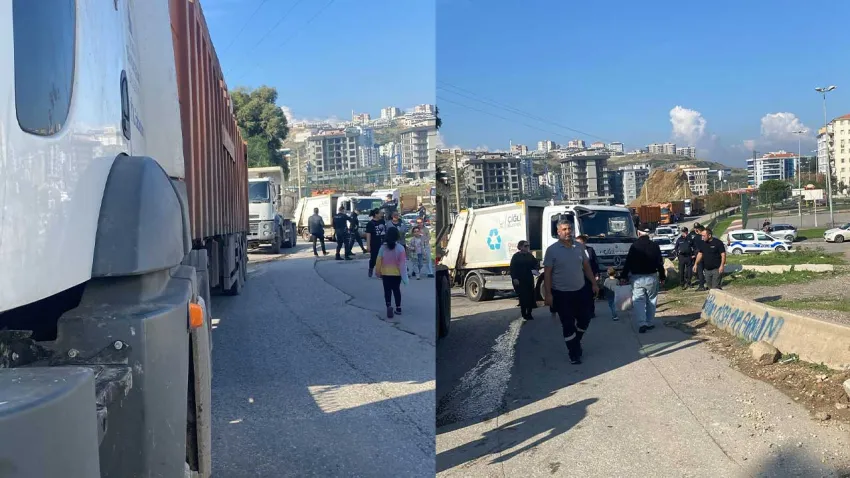 Büyükşehir ve Çiğli arasında çöp krizi: Kamyonlar Harmandalı’na girişi kapattı