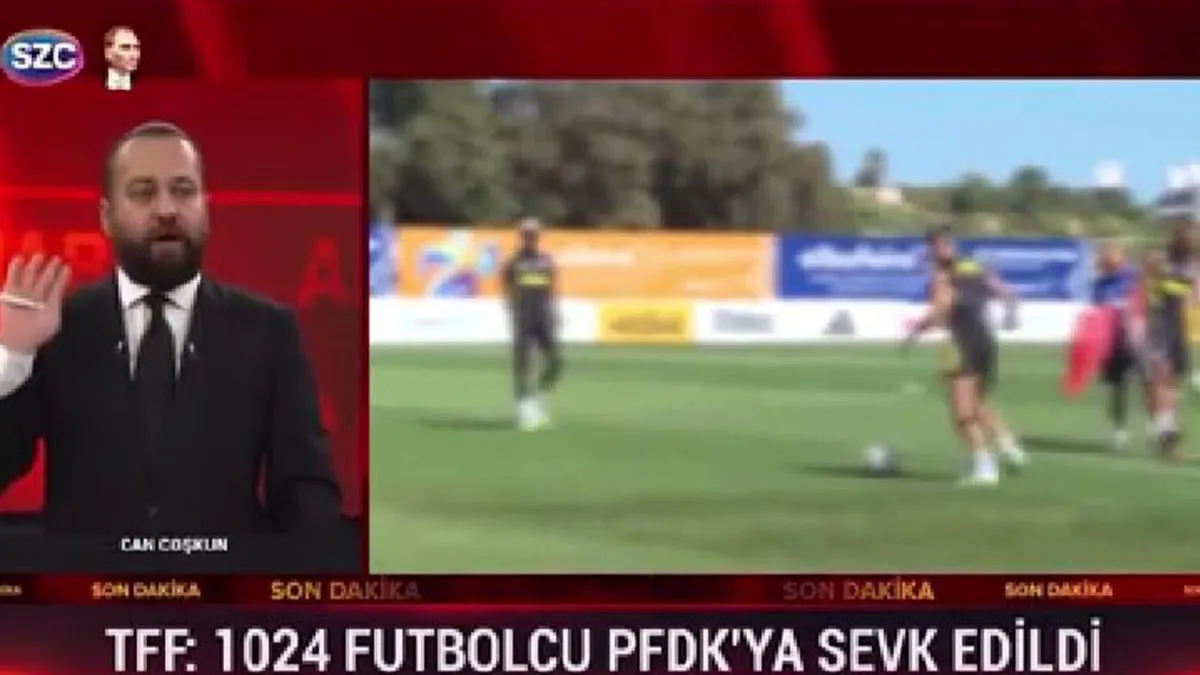 Sözcü TV yayınında büyük hata: Bahis haberi sırasında Fenerbahçe'nin idman görüntüsü kullanıldı haberinin görseli