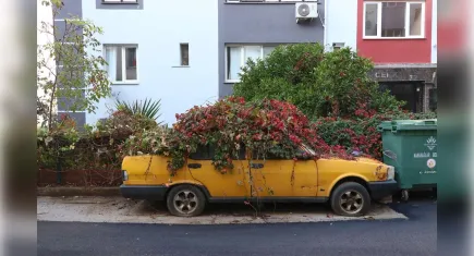 İzmir'deki bu araba 8 yıldır kıpırdamadı