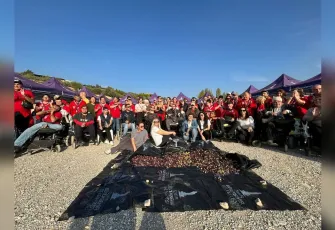 Zeytin hasadına onlar da katıldı