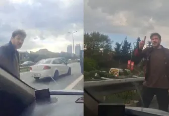 Trafikte yol verme kavgası: Aracın camlarını yumruklayan sürücü trafikten men edildi