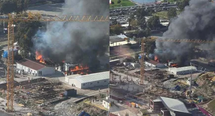 İzmir haber: Bayraklı'da inşaat şantiyesinde yangın! Alevler 2 otomobile sıçradı