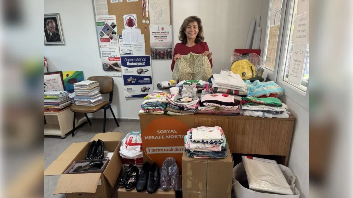 Karşıyaka'da kadın muhtar, çocuklar üşümesin diye kampanya başlattı haberinin görseli