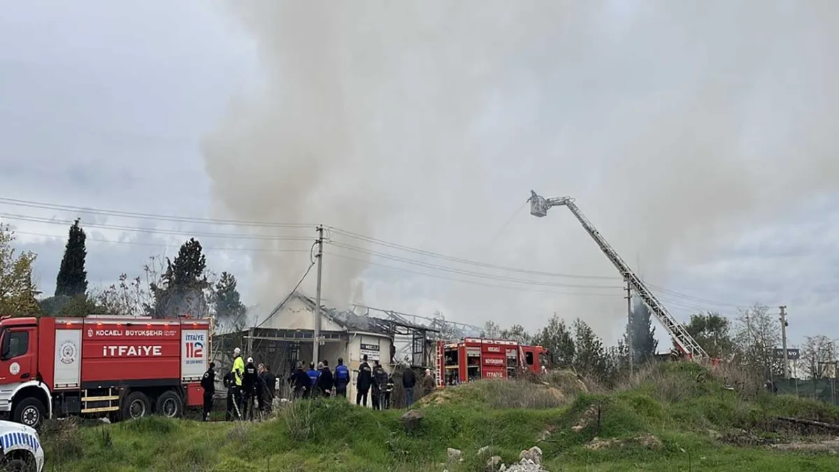 Kocaeli'de fabrika yangını haberinin görseli