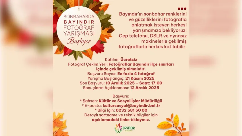 Bayındır’da sonbahar renkleri objektiflere yansıyacak