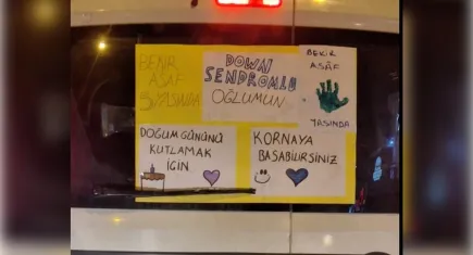 Trafikte kornalar bu kez Down Sendromlu Bekir için çaldı