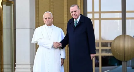 Cumhurbaşkanı Erdoğan, Papa 14'üncü Leo'yu resmi törenle karşıladı