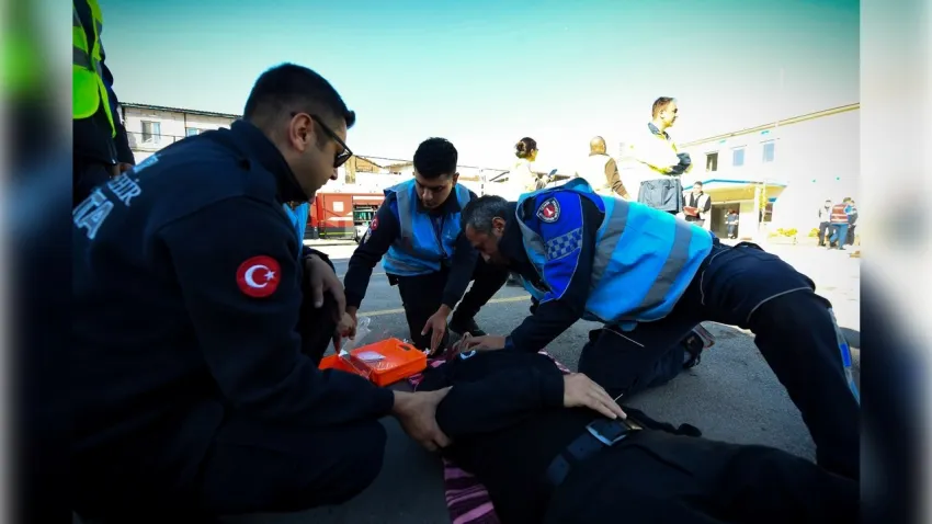 Zabıta Dairesi Başkanlığı’nda gerçeği aratmayan afet tatbikatı