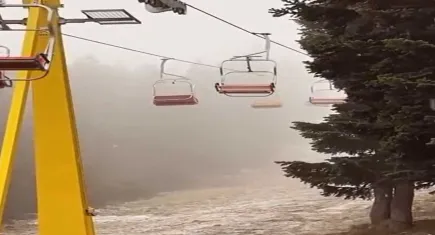 Uludağ'a kar yağdı