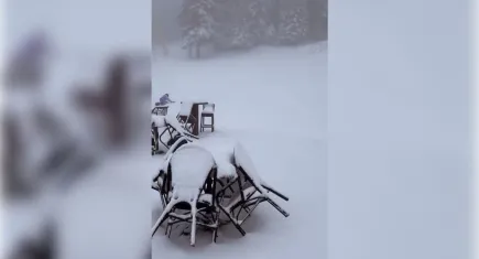 Uludağ’da yağış etkili oldu: Beyaz örtü 5 santimetreye ulaştı