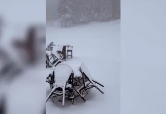 Uludağ’da yağış etkili oldu: Beyaz örtü 5 santimetreye ulaştı