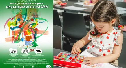 45. Uluslararası Pınar Çocuk Resim Yarışması, “Hayallerim ve Oyunlarım” temasıyla başladı
