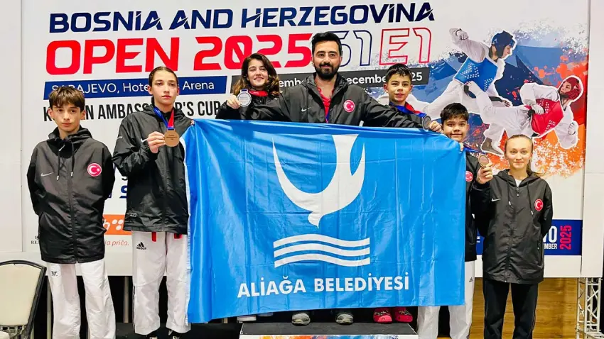 Aliağalı Taekwondocular Saraybosna’da 4 madalya ile şampiyonaya damga vurdu