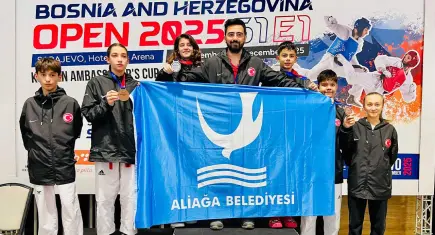 Aliağalı Taekwondocular Saraybosna’da 4 madalya ile şampiyonaya damga vurdu