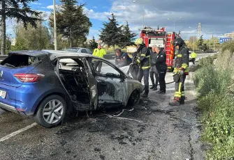 Samsunsporlu Anthony Musaba’nın kiraladığı araç alev aldı