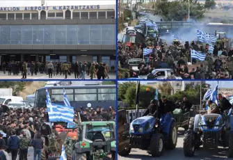 Yunanistan’dan çiftçi protestoları büyüyor: Nikos Kazancakis Havalimanı kapandı