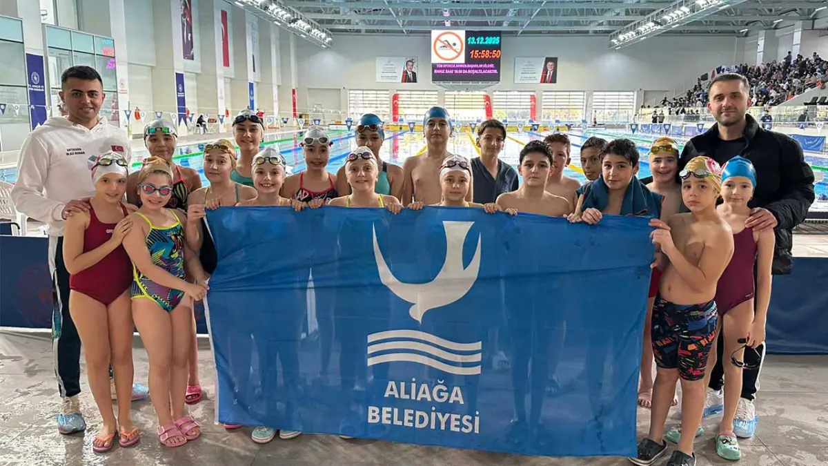 Aliağalı minik yüzücülerden büyük başarı haberinin görseli