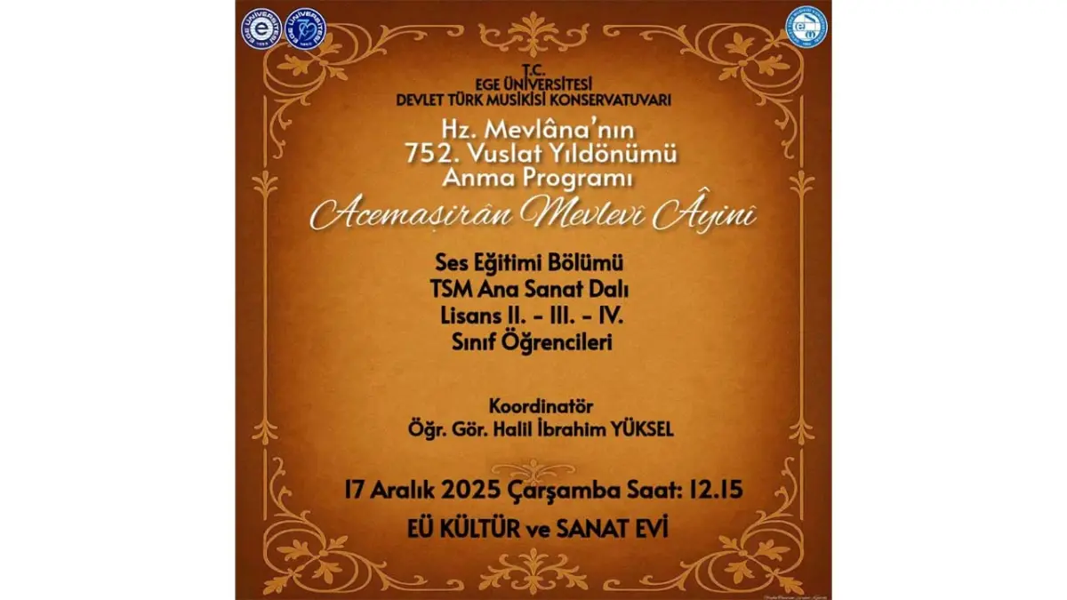 EÜ’den Mevlana anısına özel program haberinin görseli