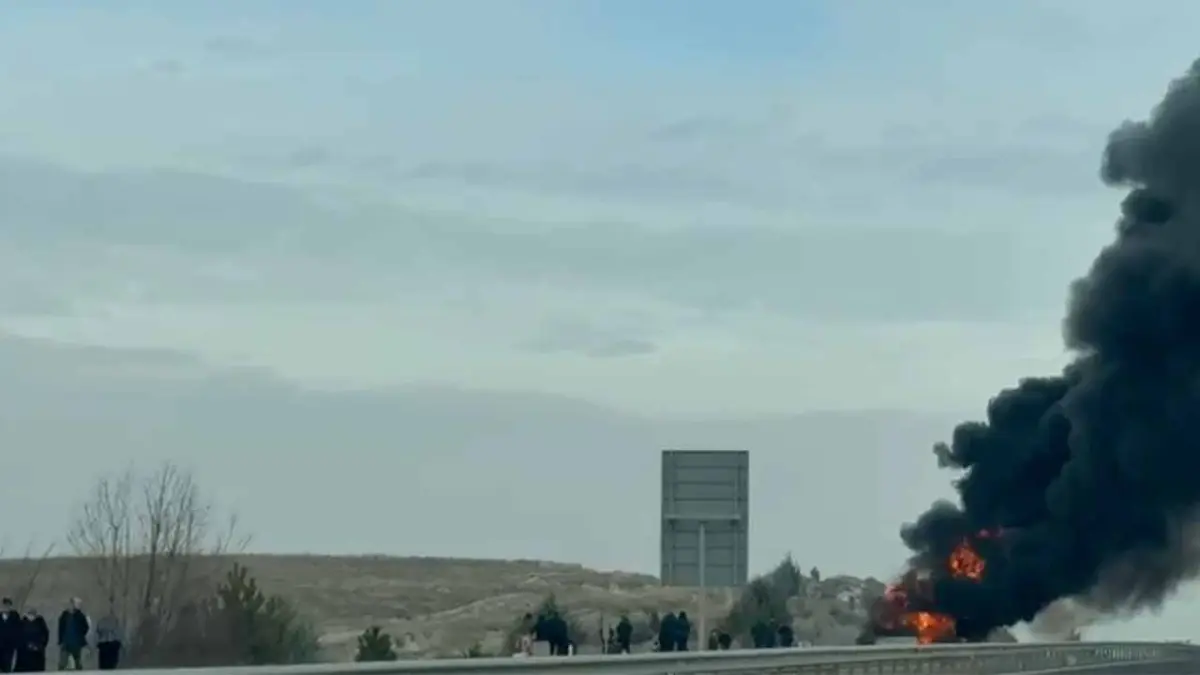 Polatlı’da seyir halindeki otobüste yangın haberinin görseli