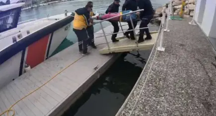  Foça'da kayalıklardan düşen yaralı için Sahil Güvenlik seferber oldu