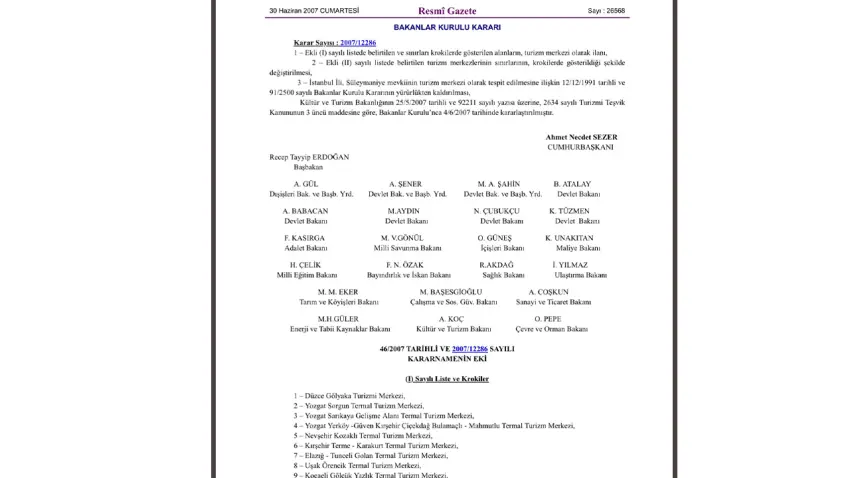 bakanlar kurulu karar
