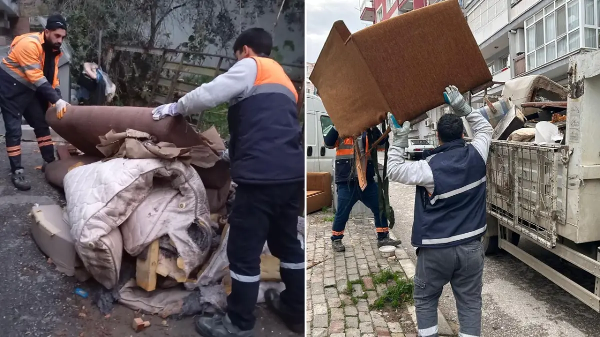 Karabağlar’da 12 kamyon mobilya atığı toplandı haberinin görseli