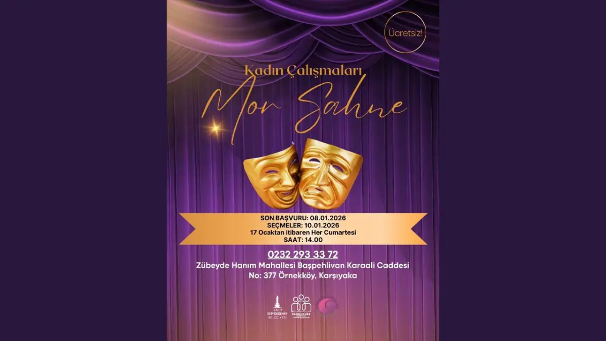 Mor Sahne tiyatro çalışmaları İzmirli kadınları sahneye davet ediyor haberinin görseli