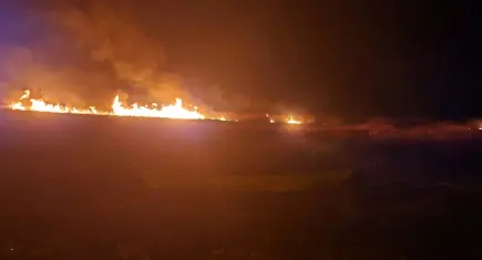 Eber Gölü'nde 5 farklı noktada yangın çıktı