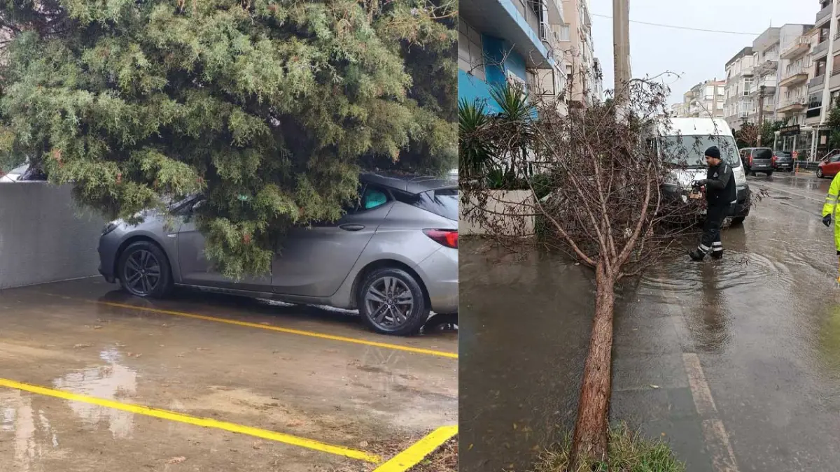 Sağanak ve fırtına İzmir’i vurdu: Büyükşehir ekipleri sahada seferber oldu haberinin görseli