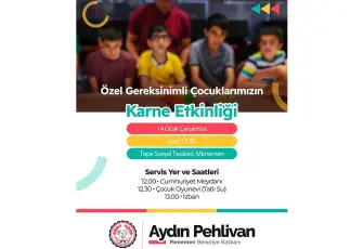 Menemen Belediyesi’nden özel gereksinimli çocuklara karne şenliği